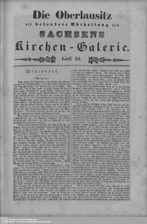 Wehrdorf (Beschluß), Ober-Kunnersdorf, Kemnitz : 51. Lieferung