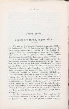 Zweiter Hauptteil. Natürliche Bedingungen fehlen.