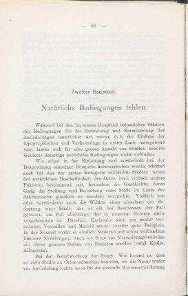 Zweiter Hauptteil. Natürliche Bedingungen fehlen.