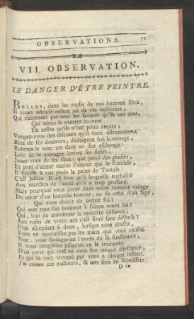VII. Observation.
