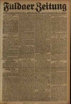 Erste Ausgabe vom Freitag, den 28. Juni 1918.