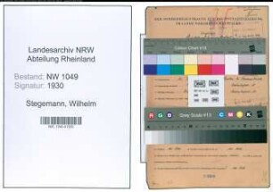 Entnazifizierung Wilhelm Stegemann , geb. 12.02.1905 (Tierarzt)