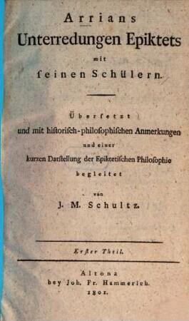 Unterredungen Epiktets mit seinen Schülern, 1