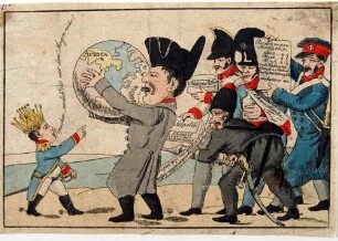 Napoleon-Karikatur: "Papachen verdirb Dir nur den Magen nicht!"