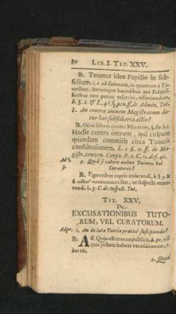 Tit. XXV. De Excusationibus Tutorum, Vel Curatorum.