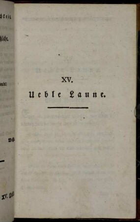 XV. Ueble Laune.