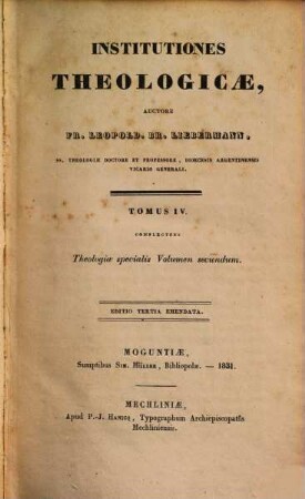 Institutiones theologicae, 4