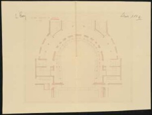 Lobetheater, Breslau: Grundriss 1:100 2.Obergeschoss mit Platzordnung