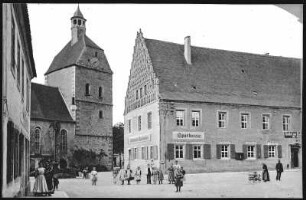 Mühlberg/Elbe. Neustädter Kirche mit Rathaus