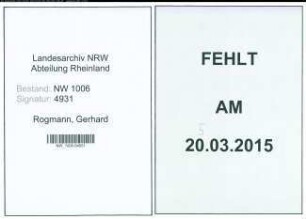 Entnazifizierung Gerhard Rogmann , geb. 23.04.1898 (Beamter)