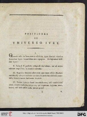 Positiones ex vniverso ivre