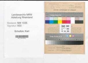 Entnazifizierung Karl Schultze , geb. 25.08.1889 (Baumeister)