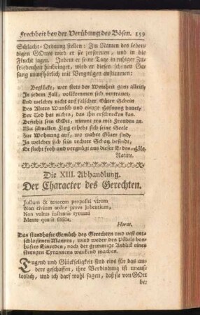 Die XIII. Abhandlung. Der Character des Gerechten