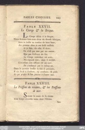 Fable XXVIII. Le Poisson de riviere, & les Poissons de mer.