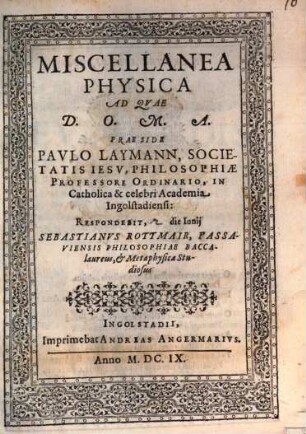 Miscellanea Physica
