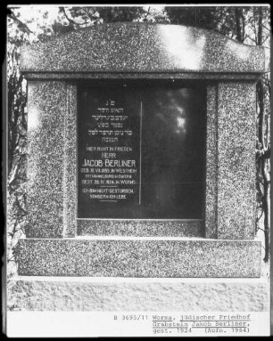 Grabstein des Jakob Berliner (gestorben 1924.04.28)