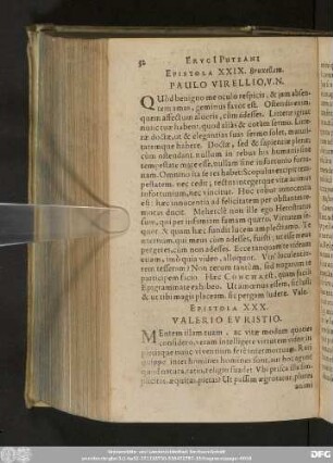 Epistola XXX. Valerio Euristio.