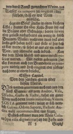 Eilfftes Capitel. Von den Zeichen guten oder bösen Weins.
