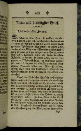 Neun und dreyßigster Brief.