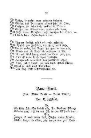 Tanz-Duett (Aus: Meine Tante-Deine Tante), von E. Jacobson