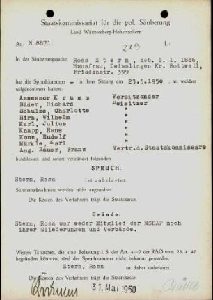 Stern, Rosa