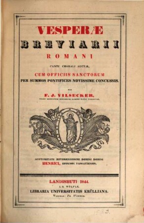 Vesperae Breviarii Romani : cantu Chorali Auctæ Cum Officiis Sanctorum