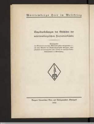 Statistik (Truppen, Kriegswirtschaft, Waffen, Fahrzeuge, Kriegskosten u.a.) und Verluste der Württemberger im Weltkrieg 1914-18
