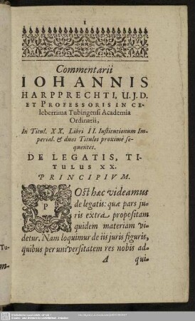 De Legatis, Titulus XX