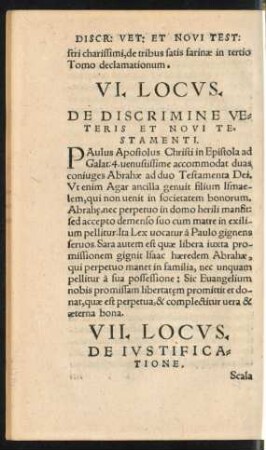 VI. Locus. De Discrimine Veteris Et Novi Testamenti.