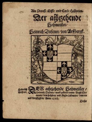 Der achtzehende Hohmeister ...
