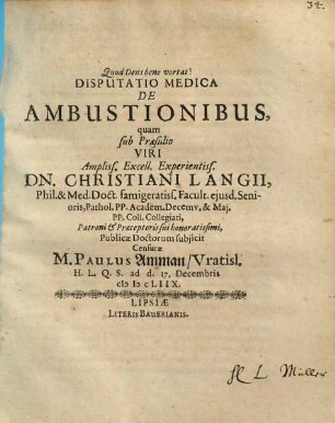Disputatio Medica De Ambustionibus