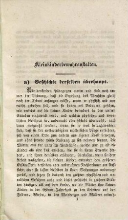 Darstellung der äußeren und inneren Verhältnisse der Kleinkinder-Bewahr-Anstalt zu Bamberg