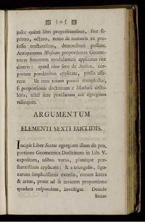 Argumentum Elementi Sexti Euclidis.