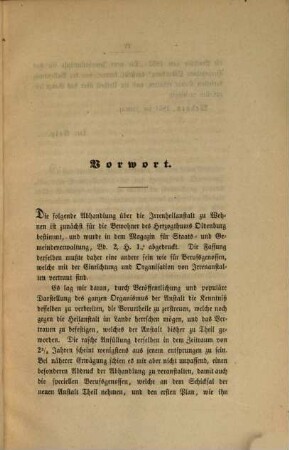 Die Großherzoglich Oldenburgische Irrenheilanstalt zu Wehnen in ihrer ganzen Einrichtung