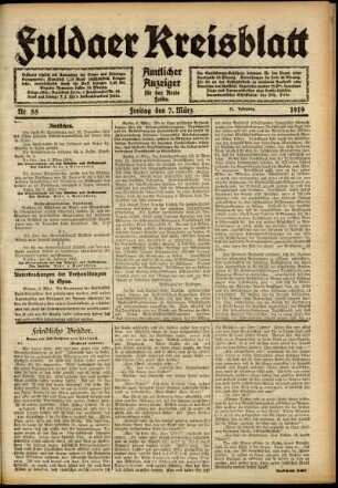 Ausgabe vom Freitag, den 07. März 1919.