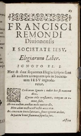 Elegiarum Liber.