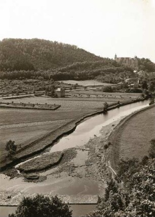 Nossen. Blick von der Seminarstraße durch das Muldental nach Norden