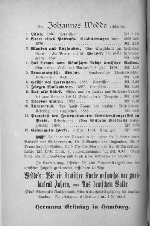 Von Johannes Wedde erschienen: