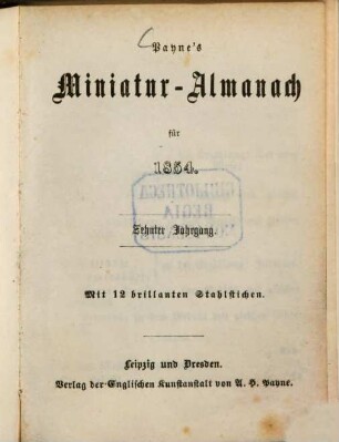 Payne's Miniatur-Almanach. 10. 1854