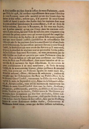 Declaration du roy concernant l'execution dans l'etendue du royaume des arrets ... rendus par le grand conseil