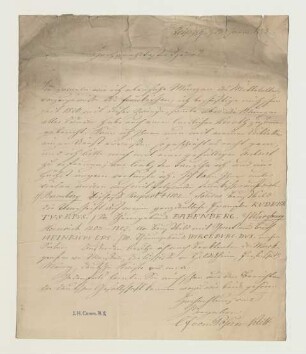 Brief von Carl Friedrich von Posern-Klett an Joseph Heller