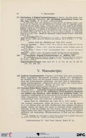 Manuskripte (Nr. 269-278)