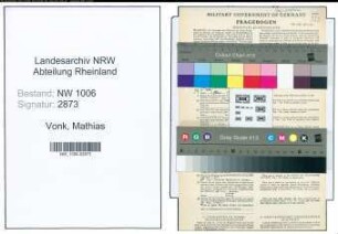 Entnazifizierung Mathias Vonk , geb. 13.11.1897 (Arbeiter)