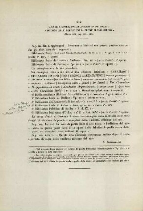 Giunte e correzioni allo scritto intitolato "Intorno alle definizioni di Erone Alessandrino"