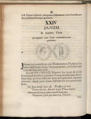 XXIV. Janum. In nummo Getæ ad imperii cum fratre communionem pertinere.