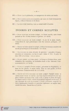 Ivoires et Cornes Sculptés (Nr. 922 - 942)