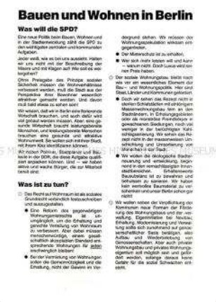 Flugblatt der Sozialdemokratischen Partei Deutschlands