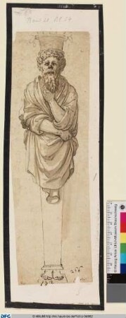 Männliche Figur (Dionysos?), deren Beine durch einen Säulenschaft ersetzt sind