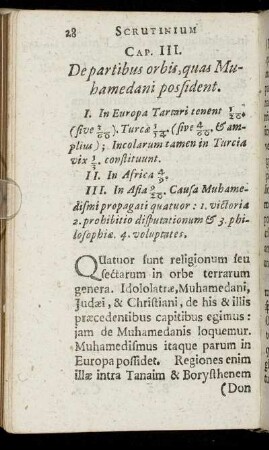 Cap. III. De partibus orbis, quas Muhamedani possident.
