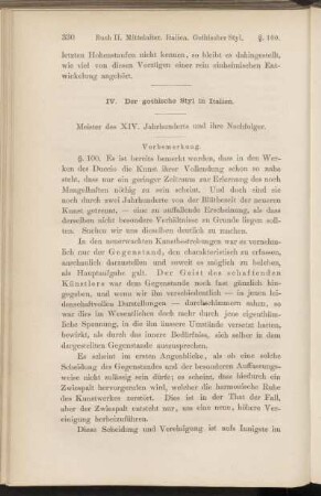 IV. [II.] Der gotische Styl in Italien. Meister des XIV. Jahrhunderts und ihre Nachfolger.